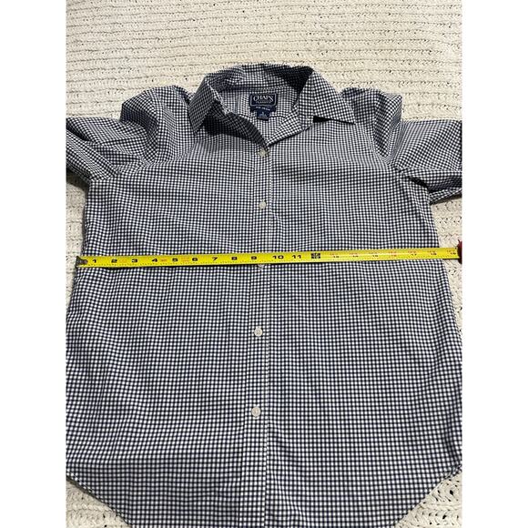 Chaps Classics Button Up Shirt Gingham Womens Sz Small No Iron Cotton Plaid Blue - Picture 3 of 9